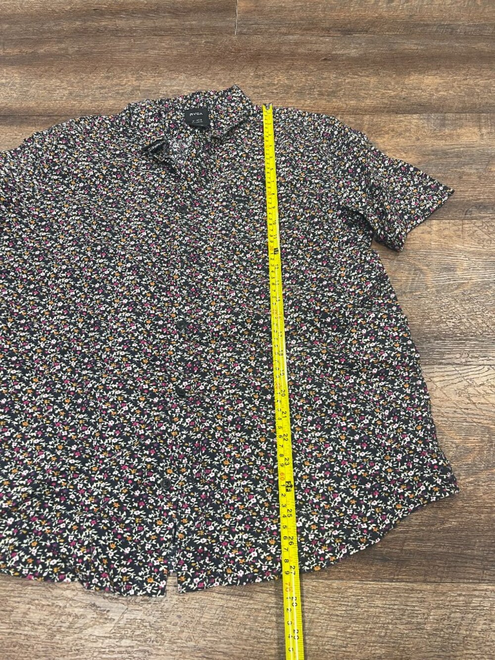 RVCA Floral Short Sleeve Button Up Shirt Men's Medium Regular Fit - Picture 3 of 6